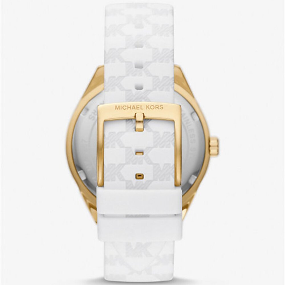 Oversized Jessa Gold-Tone and Embossed Silicone Watch